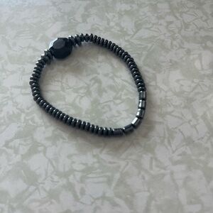 Black Onyx and Terahertz Beaded Bracelet